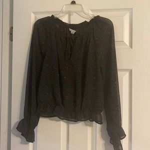 Chiffon leopard print blouse